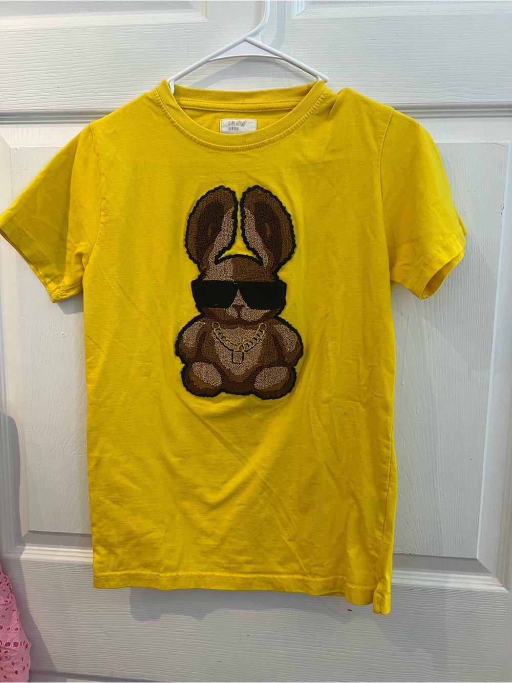 Kids Yellow Bad Bunny Graphic Tee - Cool Sunglasses Design youth m/l